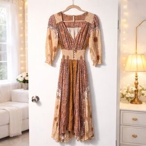 ✨ Free People Mexicali Rose Prairie Maxi Dress Size XS